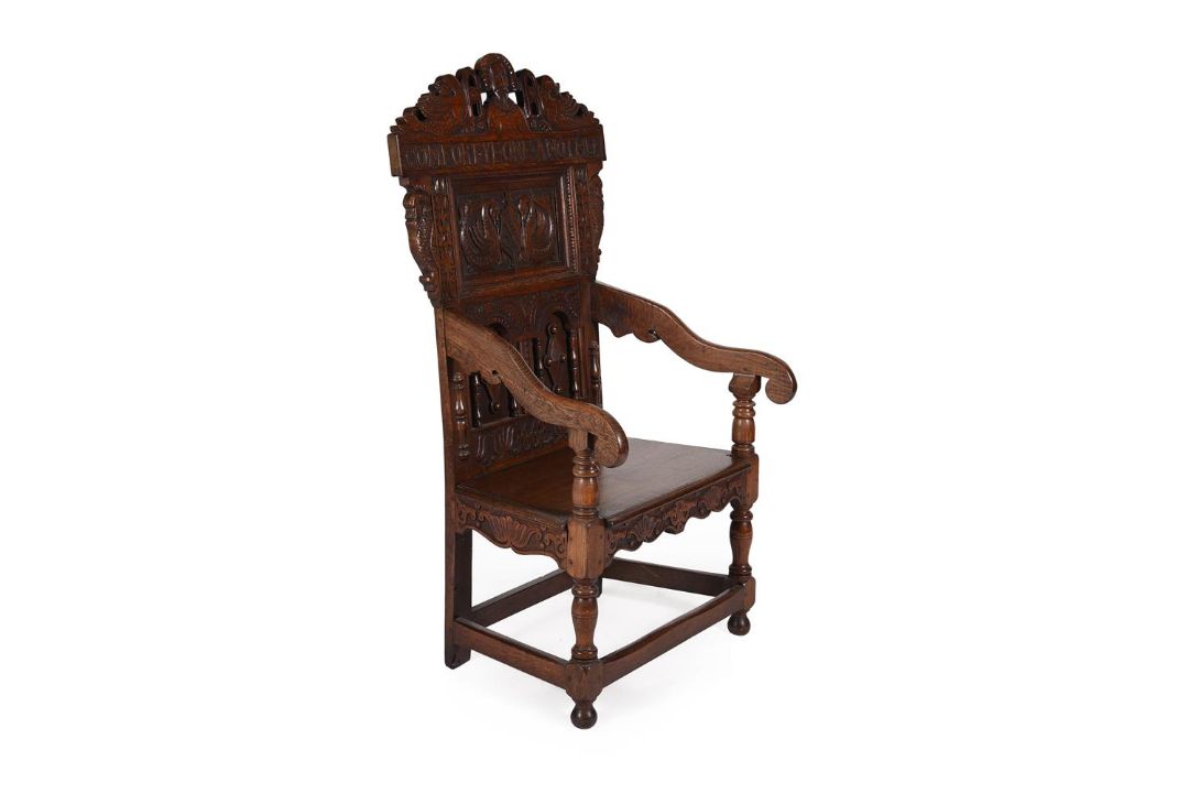 A CARVED OAK ARMCHAIR IN 17TH CENTURY STYLE - Image 2 of 6