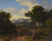 JOHANNES GLAUBER (GERMAN 1646-1726), FIGURES IN AN ITALIANATE LANDSCAPE