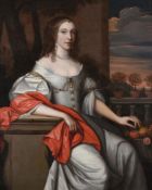 CIRCLE OF JOHN MICHAEL WRIGHT (BRITISH 1617-1694), PORTRAIT OF A LADY SEATED IN FRONT OF A TERRACE