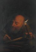 MANNER OF GODFRIED SCHALKEN, A SCHOLAR READING BY CANDLELIGHT IN A LANDSCAPE