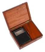 A RARE POCKET BAROGRAPH IN ORIGINAL MAHOGANY CASE