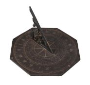 A VICTORIAN PROBABLY SCOTTISH SLATE OCTAGONAL GARDEN SUNDIAL