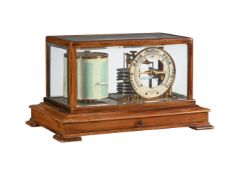 A MAHOGANY CASED BAROGRAPH INCORPORATING BAROMETER DIAL