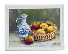 λ LILIAN HAWTHORN (NÉE LEAHY) (BRITISH 1909-1996), STILL LIFE WITH APPLES AND VASE