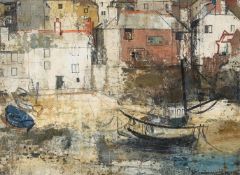 λ GEORGE HAMMOND STEEL (BRITISH 1900-1960), HARBOUR COTTAGES, ST. IVES