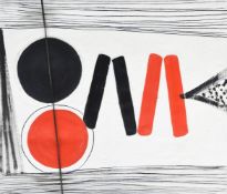 λ TERRY FROST (BRITISH 1915-2003), UNTITLED (RED, BLACK AND WHITE)