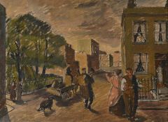 λ BARNET FREEDMAN (BRITISH 1901-1958), STUDY FOR A LONDON STREET SCENE
