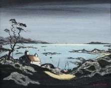 λ FRED UHLMAN (BRITISH/GERMAN 1901-1985), SEA COTTAGE IN A WELSH BAY