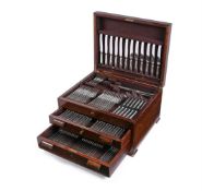 A SILVER PART TABLE SERVICE FOR TWELVE PLACE SETTINGS