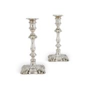 A PAIR OF WILLIAM IV SILVER CANDLESTICKS