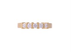 A FIVE STONE DIAMOND RING