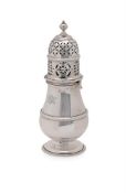 A BRITANNIA STANDARD BALUSTER SUGAR CASTOR