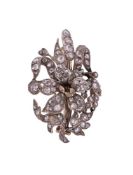 AN EARLY VICTORIAN AND LATER DIAMOND FLORAL SPRAY BROOCH