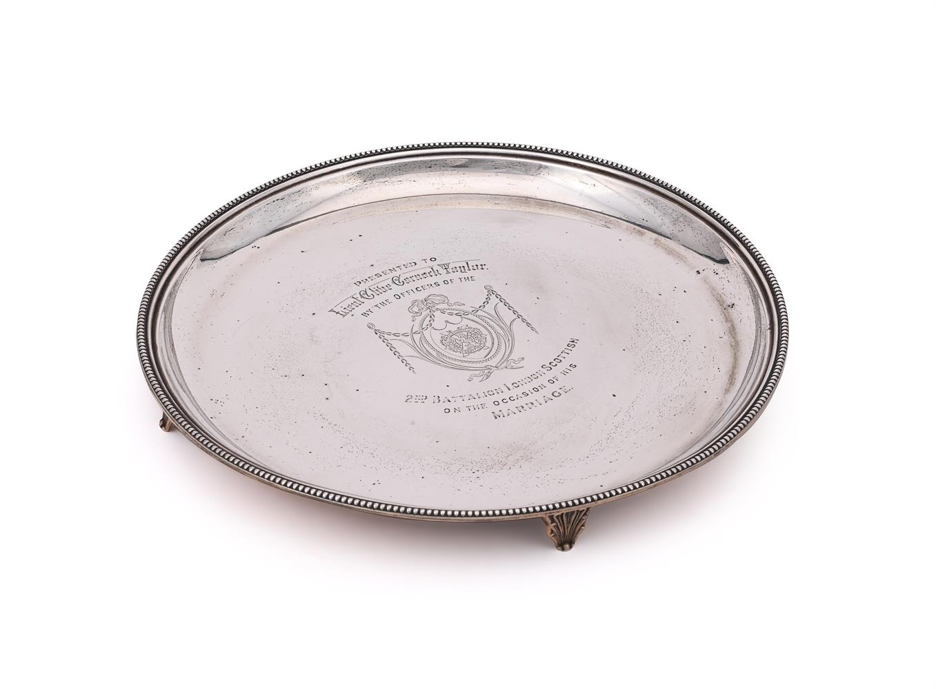 A SILVER CIRCULAR SALVER
