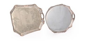 AN ELECTRO-PLATED SHAPED OVAL TRAY