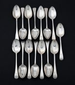 A COLLECTION OF OLD ENGLISH PATTERN TABLE SPOONS