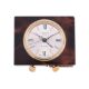 HERMES, A BRASS AND BROWN LACQUERED TRAVEL ALARM CLOCK - Image 1 of 2