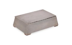 AN ART DECO SILVER MOUNTED CIGARETTE BOX