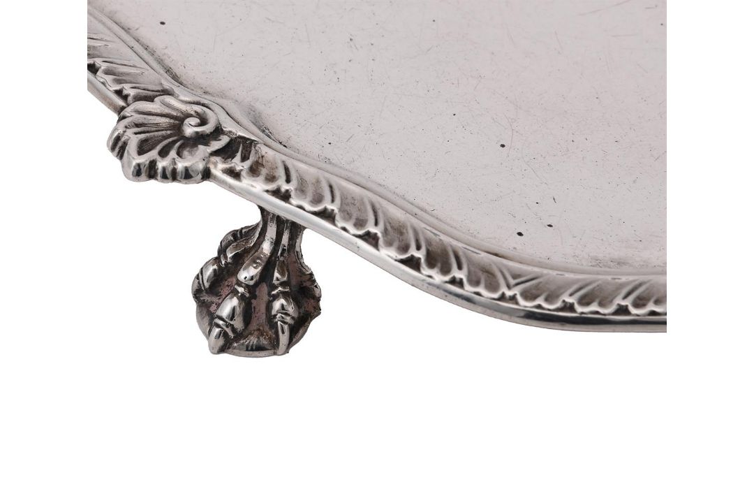 A SILVER SHAPED CIRCULAR SALVER - Image 3 of 3