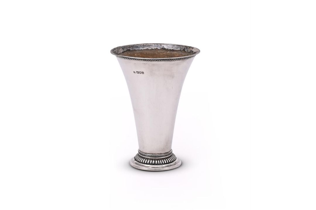 A SILVER POSY VASE