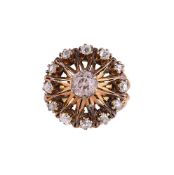 A 1960S DIAMOND CLUSTER DRESS RING