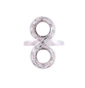 A FRENCH DIAMOND SET DRESS RING SETTING