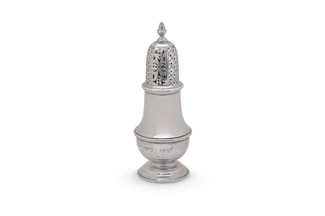 A SILVER BALUSTER CASTOR - Image 1 of 3