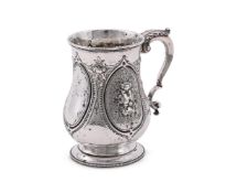 A VICTORIAN SILVER BALUSTER MUG