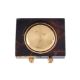 HERMES, A BRASS AND BROWN LACQUERED TRAVEL ALARM CLOCK - Image 2 of 2