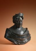 MARTIN JENNINGS FRSS, A PATINATED BRONZE PORTRAIT BUST OF H M QUEEN ELIZABETH, THE QUEEN MOTHER