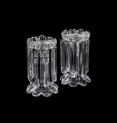 A PAIR OF EARLY VICTORIAN CUT GLASS TABLE LUSTRES