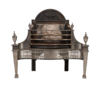 A STEEL FIRE GRATE IN GEORGE III 'ADAM' STYLE