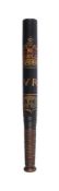 A VICTORIAN PAINTED WOOD TRUNCHEON