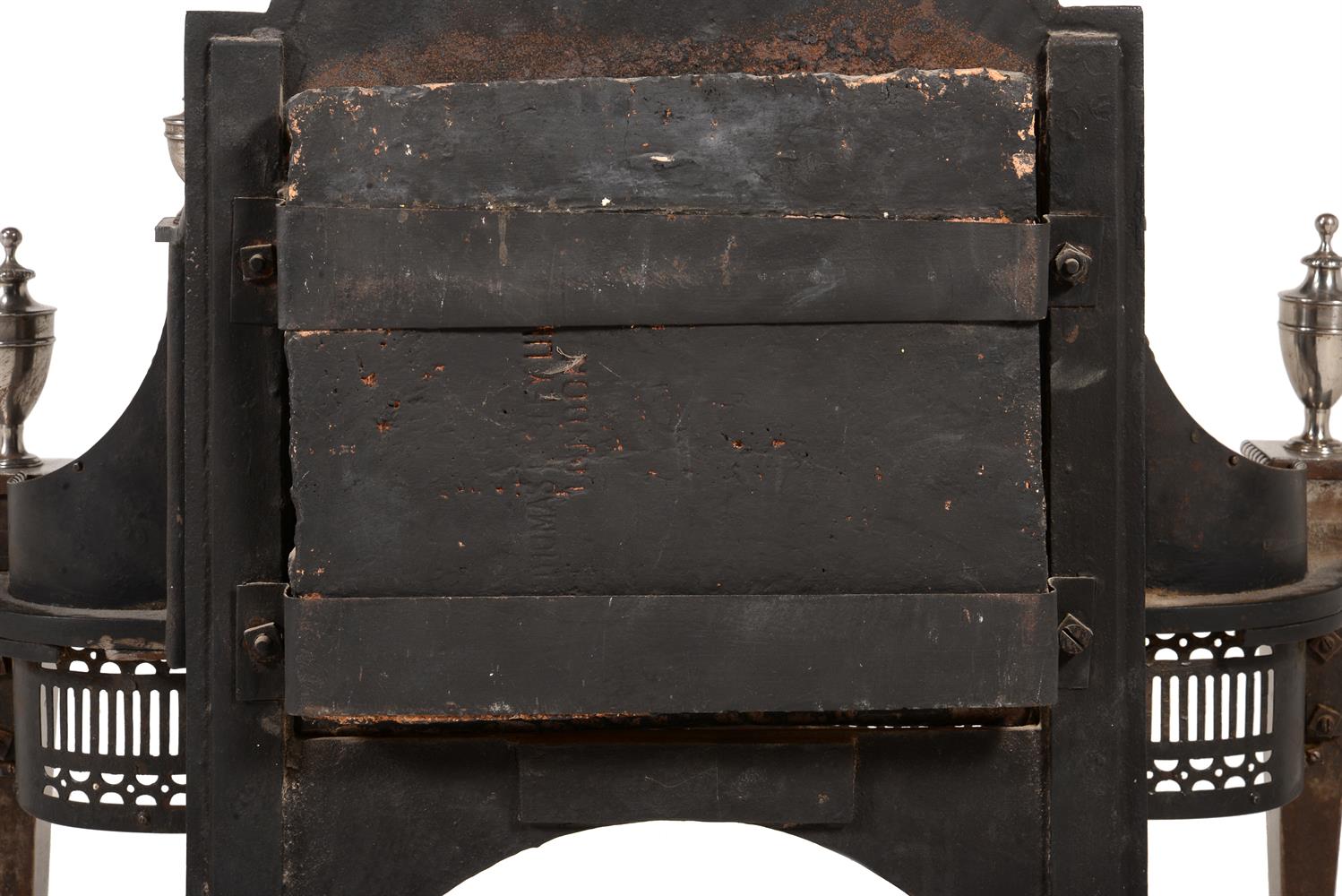 A STEEL FIRE GRATE IN GEORGE III 'ADAM' STYLE - Image 2 of 2