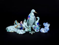 A COLLECTION OF TEN MODERN HEREND MODELS OF ANIMALS