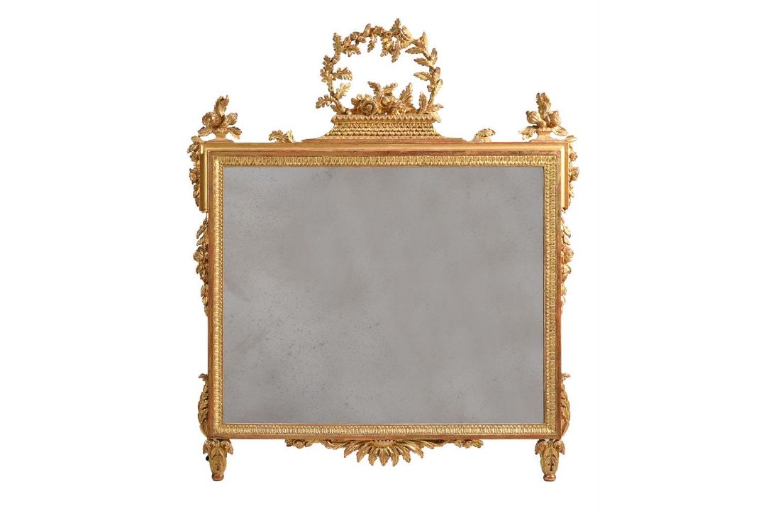 A GILTWOOD WALL MIRROR IN 18TH CENTURY STYLE - Image 1 of 4