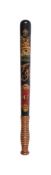 A VICTORIAN HEBBERT AND CO PAINTED WOOD PROVOST'S TRUNCHEON