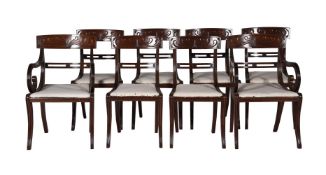 A SET OF EIGHT REGENCY MAHOGANY DINING CHAIRS