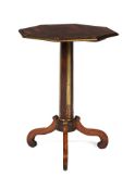 Y A ROSEWOOD AND GILT METAL OCTAGONAL TRIPOD TABLE