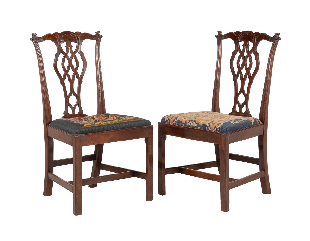 A PAIR OF GEORGE III MAHOGANY CHAIRS