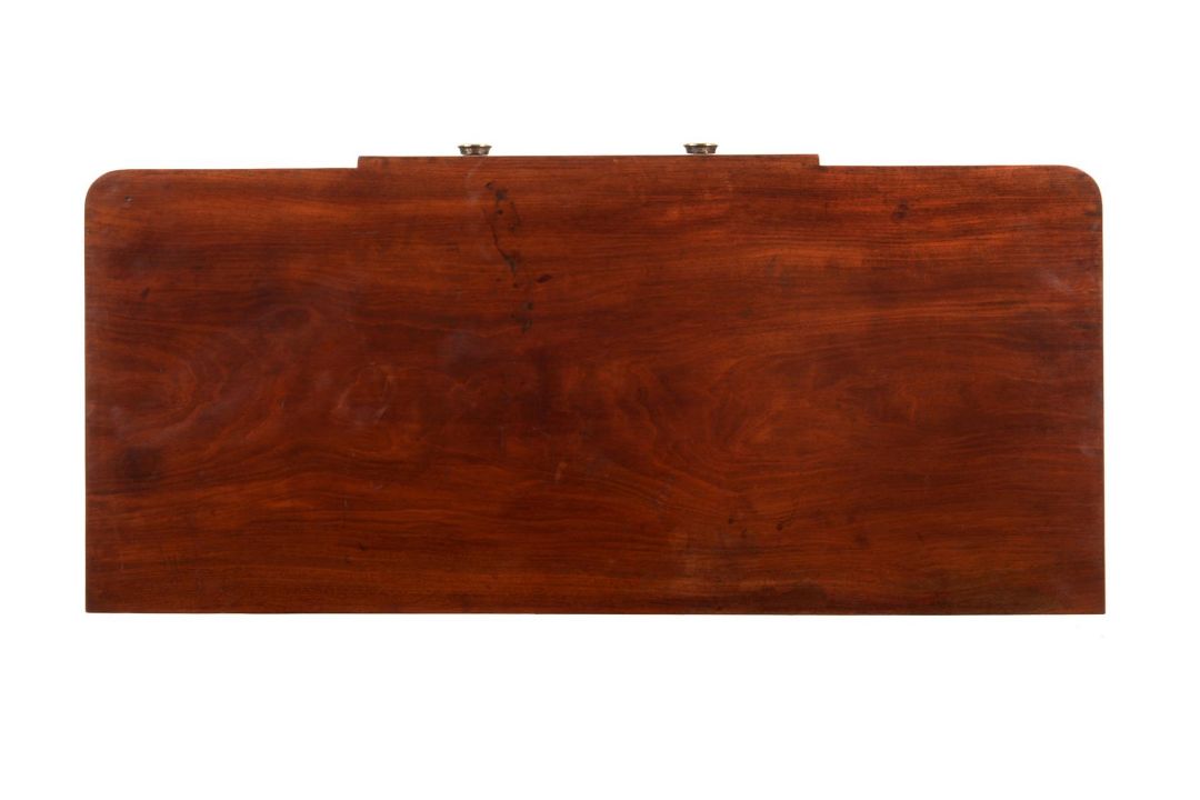 Y A REGENCY MAHOGANY AND EBONY LINE INLAID BREAKFRONT SIDE TABLE - Image 2 of 4