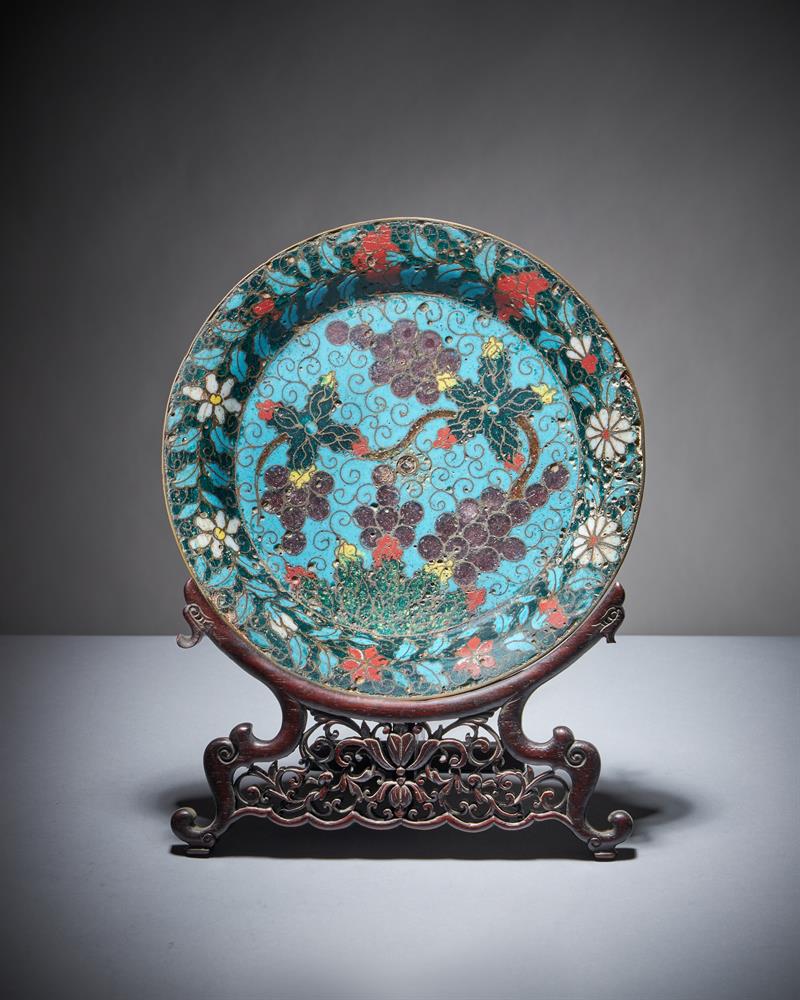 A Chinese Cloisonné three-footed censer stand