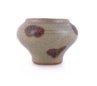 A small Chinese Jun-type purple-splashed glazed celadon jarlet