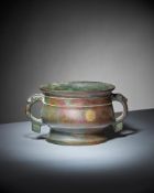 A Chinese bronze ritual food vessel