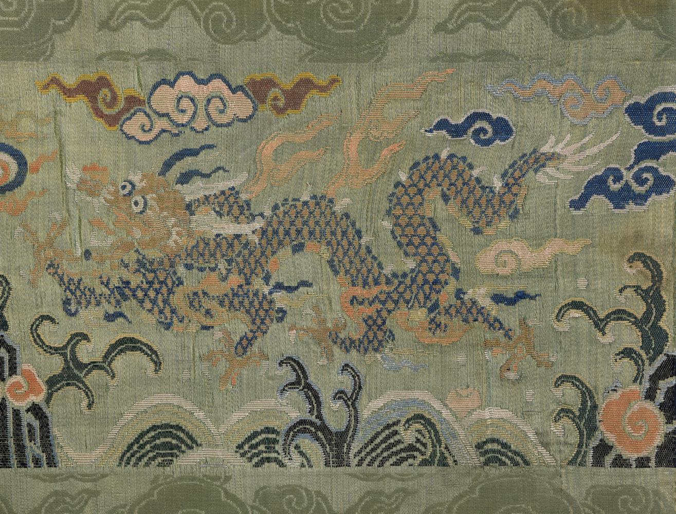A Chinese 'Dragon' brocade and damask panel - Image 3 of 4