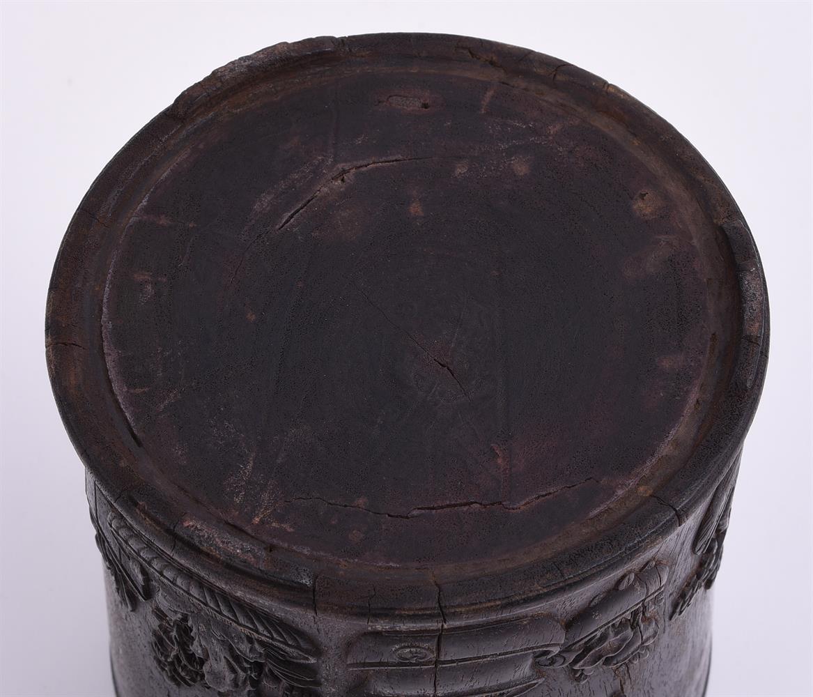 A large Chinese zitan brush pot - Image 5 of 5