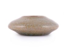 A Chinese ge-type crackle-glazed pale-celadon brush washer