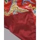 A fine Chinese red silk five coloured cloud pattern horizontal pelmet - Image 6 of 6