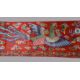 A fine Chinese red silk five coloured cloud pattern horizontal pelmet - Image 2 of 6