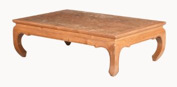 A Chinese elm and burr kang table